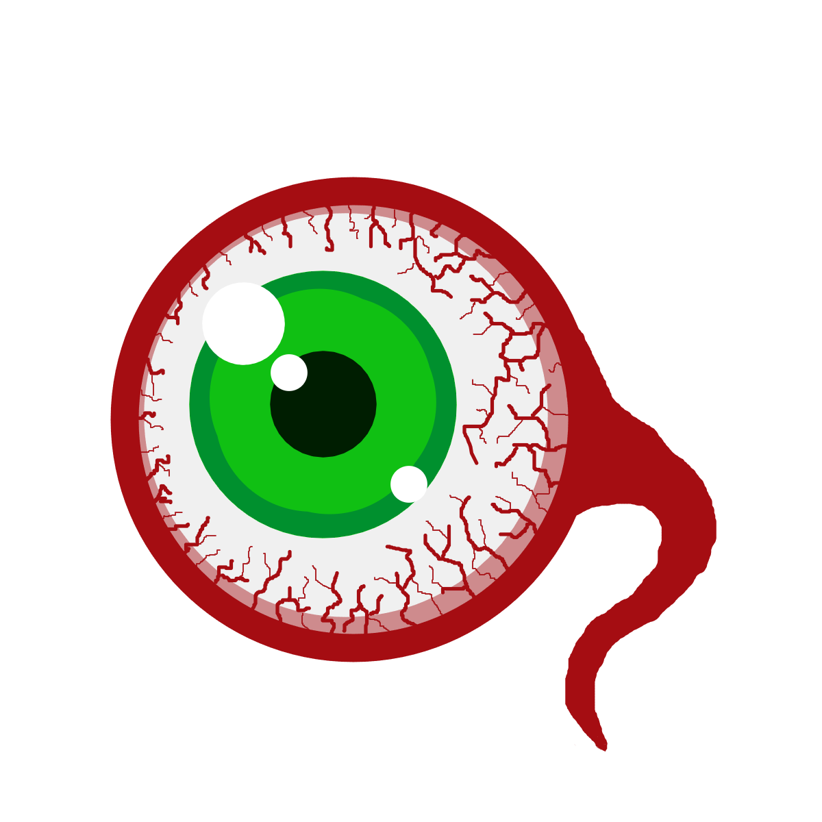 site logo: green, bloodshot eye with optical nerve hanging off
